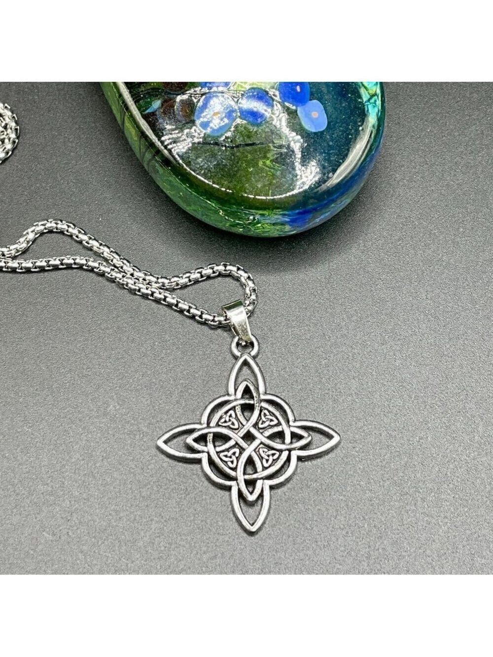 Large Irish Celtic Cross Pendant and Necklace #1197 - Picture 6 of 9